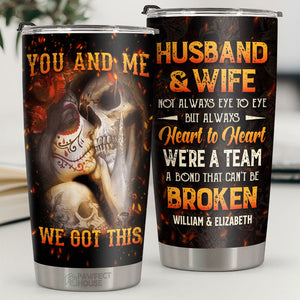 Not Always Eye To Eye But Always Heart To Heart - Personalized Tumbler - Gift For Couple, Husband Wife, Anniversary, Engagement, Wedding, Marriage Gift