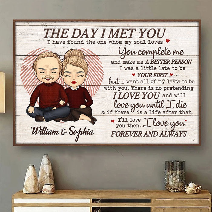 Je t'aime et je t'aimerai jusqu'à ma mort - Cadeau pour couple, mari et femme - Affiche horizontale personnalisée