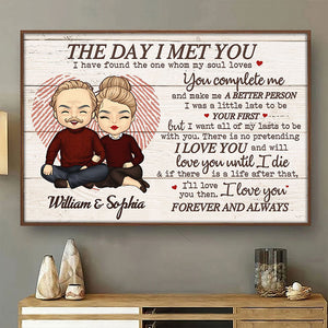 Je t'aime et je t'aimerai jusqu'à ma mort - Cadeau pour couple, mari et femme - Affiche horizontale personnalisée