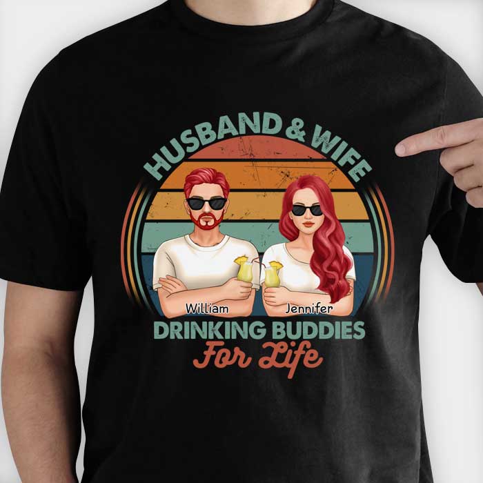 Nous sommes des amis de beuverie pour la vie - Cadeau pour couples, mari et femme - T-shirt personnalisé, sweat à capuche