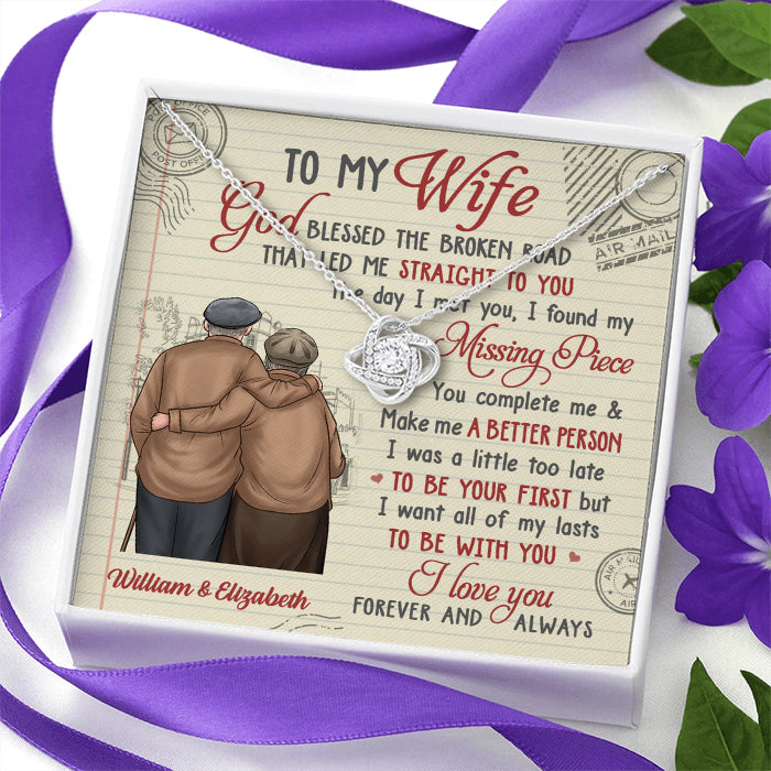 I Want All Of My Lasts To Be With You - Gift For Couples, Personalized Love Knot Necklace.