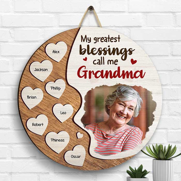 Mes plus grandes bénédictions, appelez-moi grand-mère ! - Télécharger une image, cadeau pour maman, grand-mère - Panneau en bois personnalisé