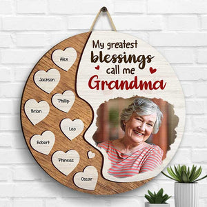 Mes plus grandes bénédictions, appelez-moi grand-mère ! - Télécharger une image, cadeau pour maman, grand-mère - Panneau en bois personnalisé
