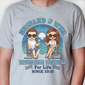 Mari et femme, amis de beuverie pour la vie - T-shirt unisexe personnalisé, sweat à capuche, sweat-shirt - Cadeau pour couple, mari et femme, anniversaire, fiançailles, mariage, cadeau de mariage