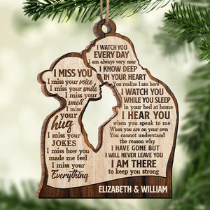 Ta voix me manque, ton sourire me manque - Décoration de Noël personnalisée en bois - Cadeau commémoratif, cadeau de condoléances, cadeau de Noël