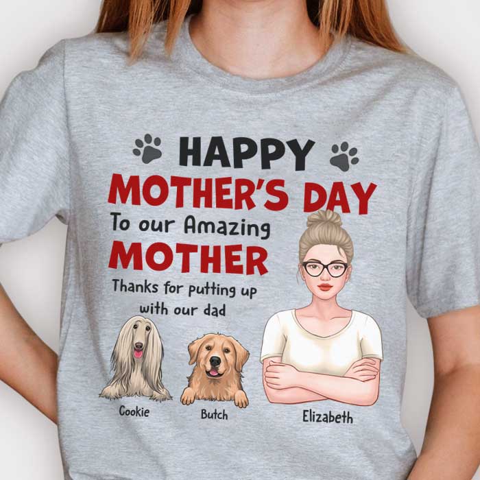 Bonne fête des Mères à notre merveilleuse maman ! Merci d'avoir supporté notre papa ! Cadeau pour la fête des Mères, t-shirt unisexe personnalisé, sweat à capuche