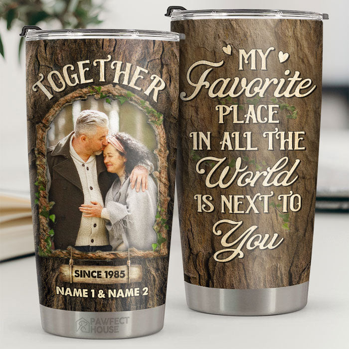 Mon endroit préféré au monde est à côté de toi - Gobelet personnalisé - Télécharger une image, cadeau pour couple, mari et femme, anniversaire, fiançailles, mariage, cadeau de mariage