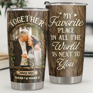 Mon endroit préféré au monde est à côté de toi - Gobelet personnalisé - Télécharger une image, cadeau pour couple, mari et femme, anniversaire, fiançailles, mariage, cadeau de mariage