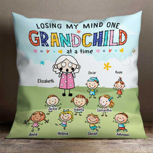 Je perds la tête, un petit-enfant à la fois - Cadeau pour grand-mère, oreiller personnalisé (coussin inclus)