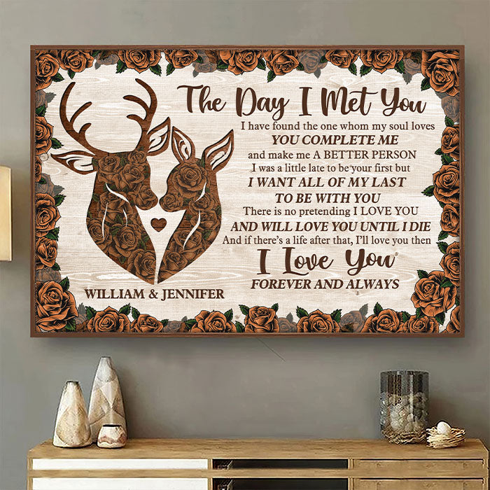 You Complete Me - Personalized Horizontal Poster - Gift For Couples, Husband Wife