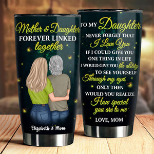 Mère et fille liées à jamais - Verre personnalisé - Cadeau pour fille
