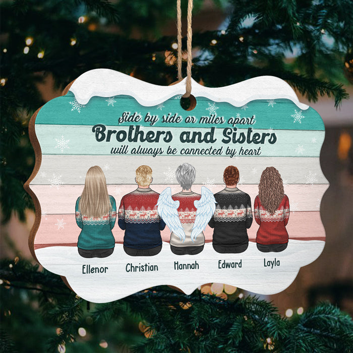 Les frères et sœurs se connecteront toujours par cœur - Décoration de Noël en bois personnalisée en forme de Benelux - Cadeau pour frères et sœurs, cadeau de Noël