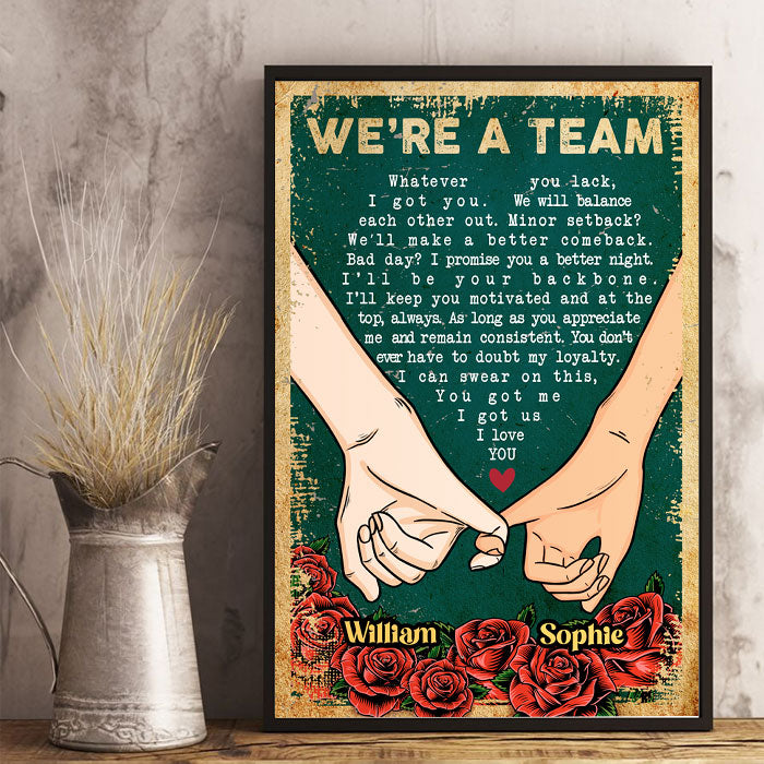 We're A Team - Personalized Vertical Poster.