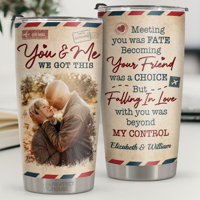 Tomber amoureux de toi était hors de mon contrôle - Verre personnalisé - Télécharger une image, cadeau pour couple, mari et femme, anniversaire, fiançailles, mariage, cadeau de mariage
