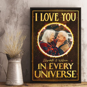 Je t'aime dans tous les univers - Télécharger une image, cadeau pour couple, mari et femme, affiche verticale personnalisée