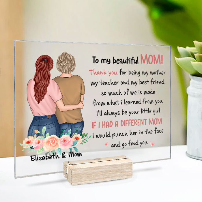 Je serai toujours ta petite fille - Cadeau pour maman - Plaque acrylique personnalisée
