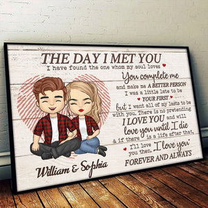 Je t'aime et je t'aimerai jusqu'à ma mort - Cadeau pour couple, mari et femme - Affiche horizontale personnalisée