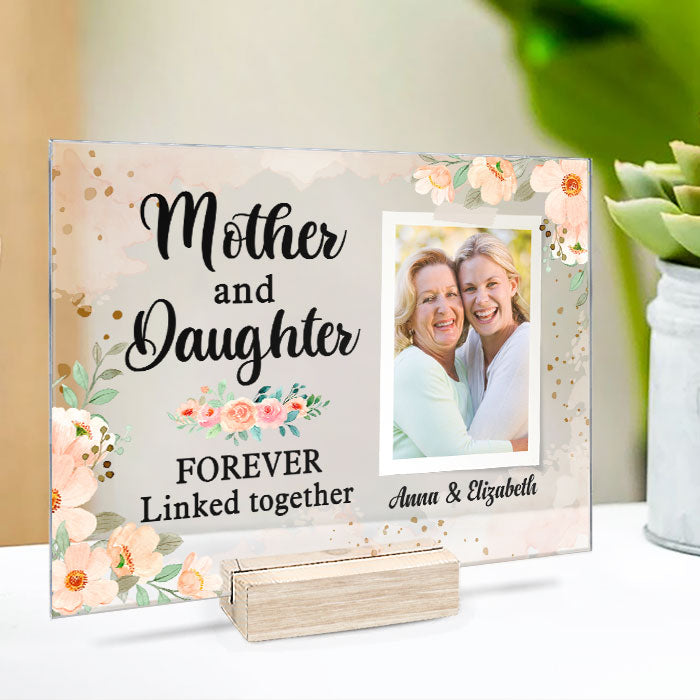 Mère et fille unies pour toujours – Télécharger une image, cadeau pour maman, plaque acrylique personnalisée