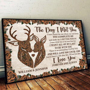 You Complete Me - Personalized Horizontal Poster - Gift For Couples, Husband Wife