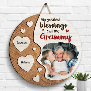 Mes plus grandes bénédictions, appelez-moi grand-mère ! - Télécharger une image, cadeau pour maman, grand-mère - Panneau en bois personnalisé