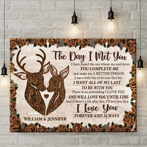 You Make Me A Better Person - Personalized Horizontal Canvas - Gift For Couples, Husband Wife