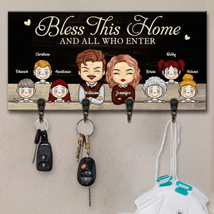 Bénissez cette maison chaleureuse et tous ceux qui y entrent - Porte-clés personnalisé, porte-clés - Cadeau pour couples, mari et femme