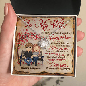 I Love You Forever And Always - Gift For Couples, Personalized Love Knot Necklace.