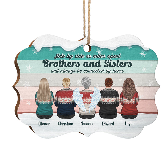 Les frères et sœurs se connecteront toujours par cœur - Décoration de Noël en bois personnalisée en forme de Benelux - Cadeau pour frères et sœurs, cadeau de Noël