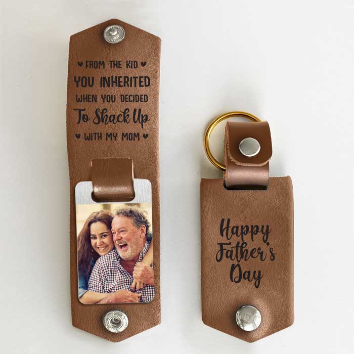 Tu as couché avec ma mère - Porte-clés personnalisé en cuir PU - Télécharger une image, cadeau pour la fête des pères