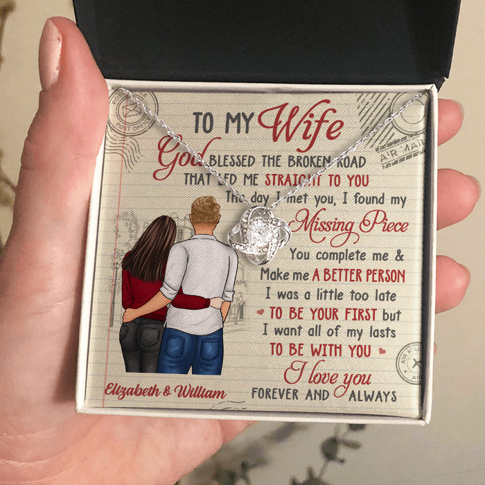 I Want All Of My Lasts To Be With You - Gift For Couples, Personalized Love Knot Necklace.