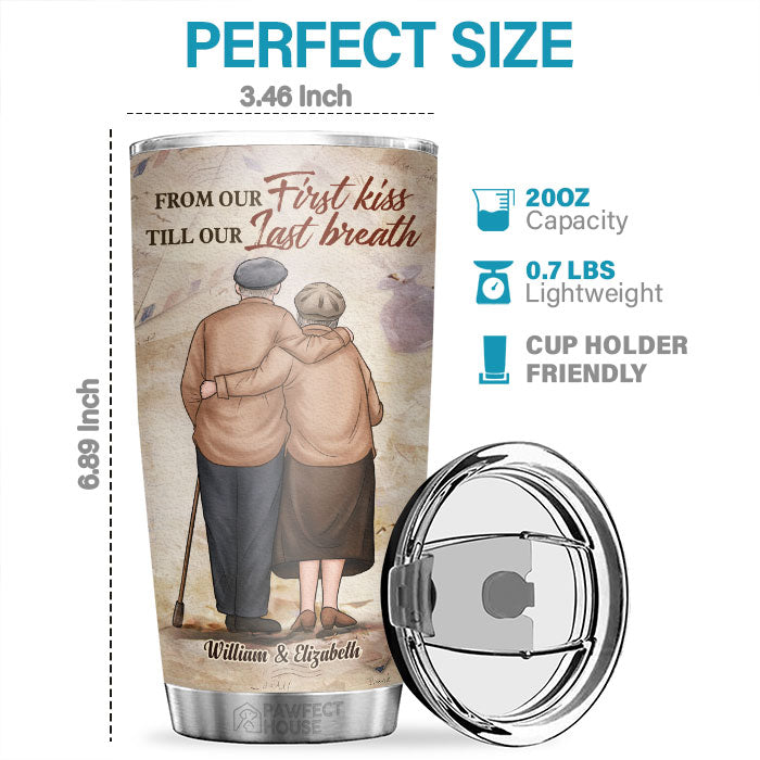 Je t'aime pour toujours et je veux juste être ton dernier tout - Gobelet personnalisé - Cadeau pour couple, mari femme, anniversaire, fiançailles, mariage, cadeau de mariage