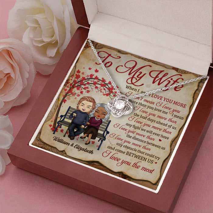 I Love You The Most - Gift For Couples, Personalized Love Knot Necklace.