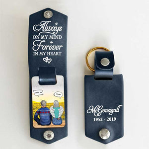 Tu es à jamais dans mon cœur - Porte-clés personnalisé en cuir PU - Cadeau commémoratif, cadeau de condoléances
