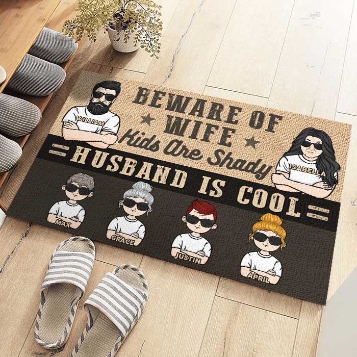 Attention à votre femme ! Tapis décoratif personnalisé ! Cadeau pour couple, mari et femme