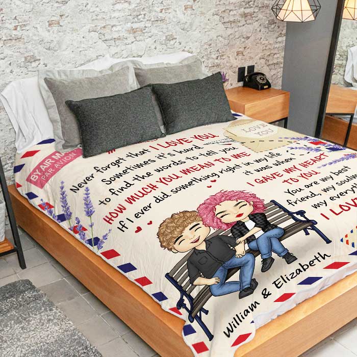 I Gave My Heart To You - Gift For Couples, Personalized Blanket.