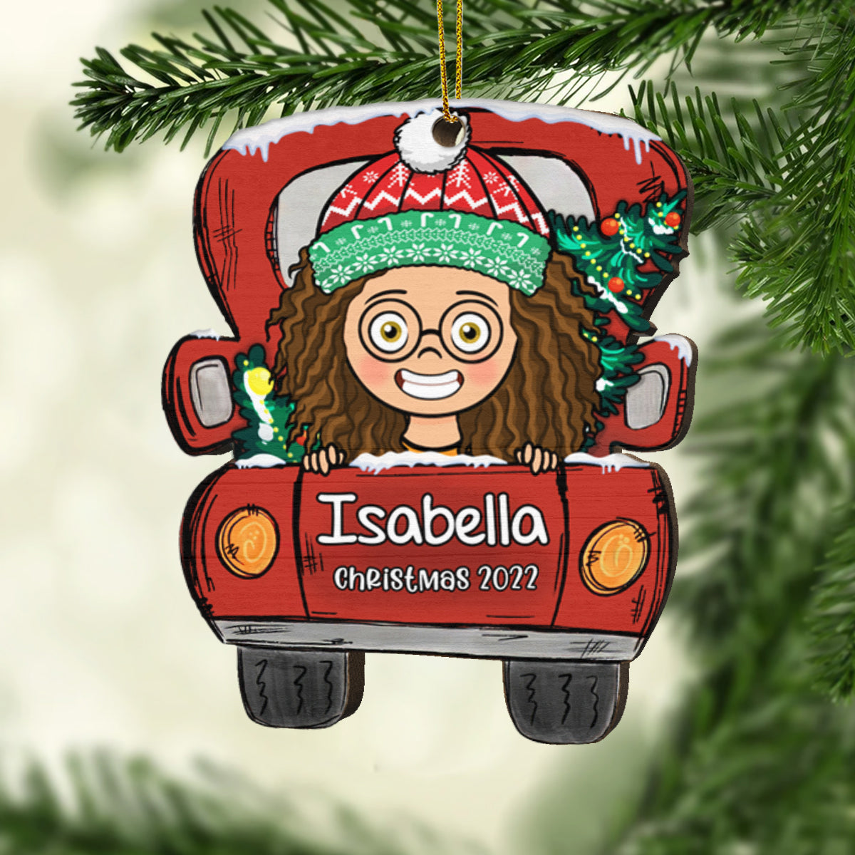 Profitez de Noël 2022 avec vos enfants ! Décoration de Noël en bois personnalisée en forme de voiture