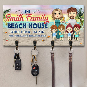 Maison de plage familiale - Porte-clés personnalisé, porte-clés - Cadeau pour couple, mari et femme