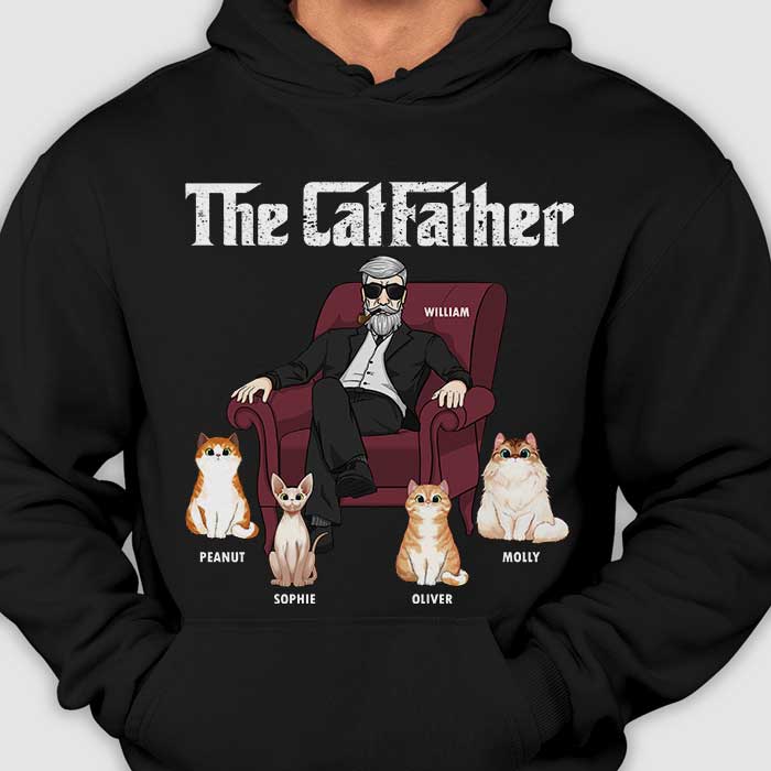 Le Père Chat, Papa Chat en Costume - Cadeau pour Papa Chat - T-shirt unisexe personnalisé, sweat à capuche