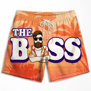 Boss &amp; The Real Boss - Short de plage personnalisé pour couple - Cadeau pour couple, mari et femme