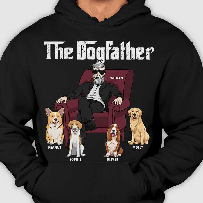 Le Père Chien, Papa Chien en Costume - Cadeau pour Papa Chien - T-shirt unisexe personnalisé, sweat à capuche