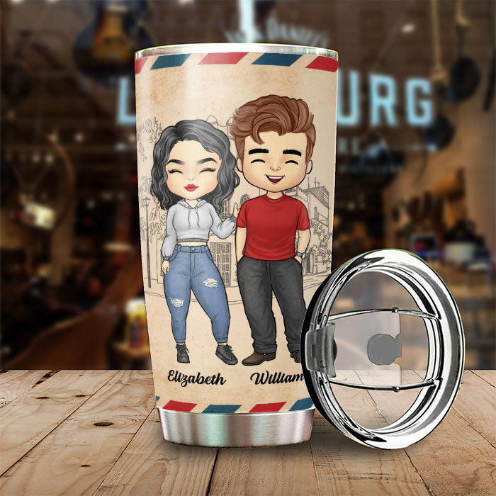 The Day I Met You, I Found My Missing Piece - Gift For Couples, Personalized Tumbler.