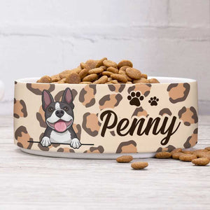 Cheetah Skin, Gift For Dog Lovers - Personalized Custom Dog Bowls.