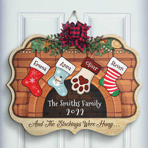 Bas de Noël à suspendre - Plaque de porte personnalisée