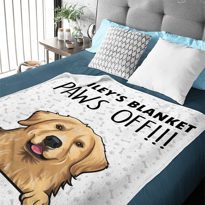 Paws Off - It's My Blanket - Gift For Dog Lovers - Personalized Blanket.