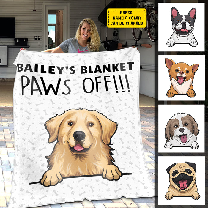 Paws Off - It's My Blanket - Gift For Dog Lovers - Personalized Blanket.