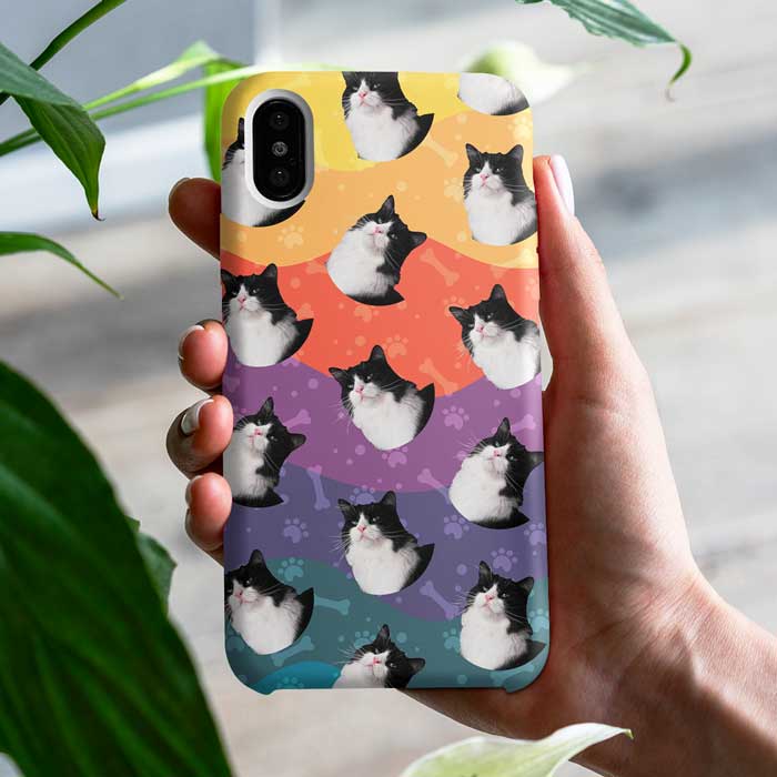 Wavy Vibrant Color - Upload Image, Gift For Pet Lovers - Personalized Phone Case.