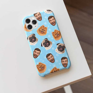 Colorful Paw And Humans - Upload Image, Gift For Pet Lovers - Personalized Phone Case.