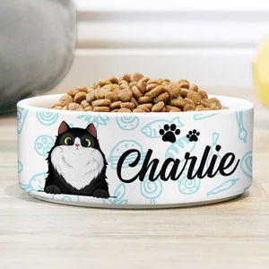 Food World, Gift For Cat Lovers - Personalized Custom Cat Bowls.