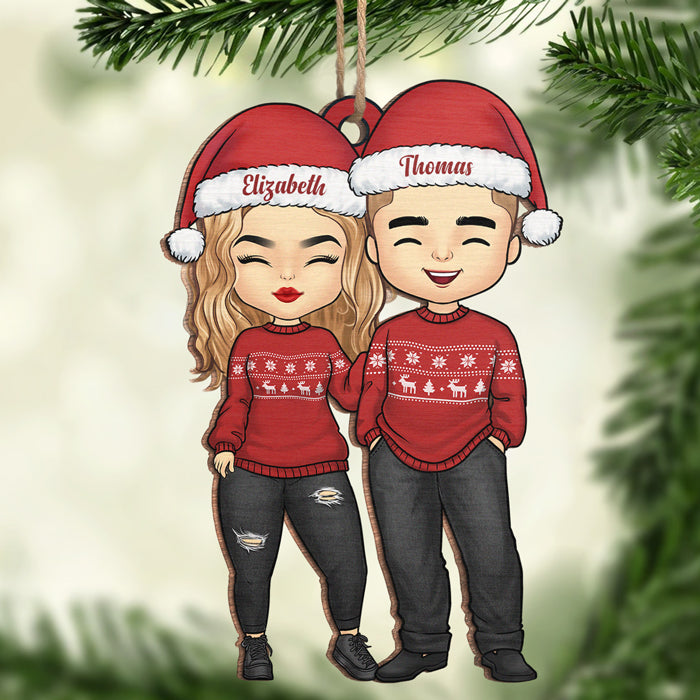Tu as mis la joie dans mon Noël - Ornement personnalisé pour couple - Forme unique en bois - Cadeau de Noël pour mari et femme, anniversaire