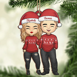 Tu as mis la joie dans mon Noël - Ornement personnalisé pour couple - Forme unique en bois - Cadeau de Noël pour mari et femme, anniversaire